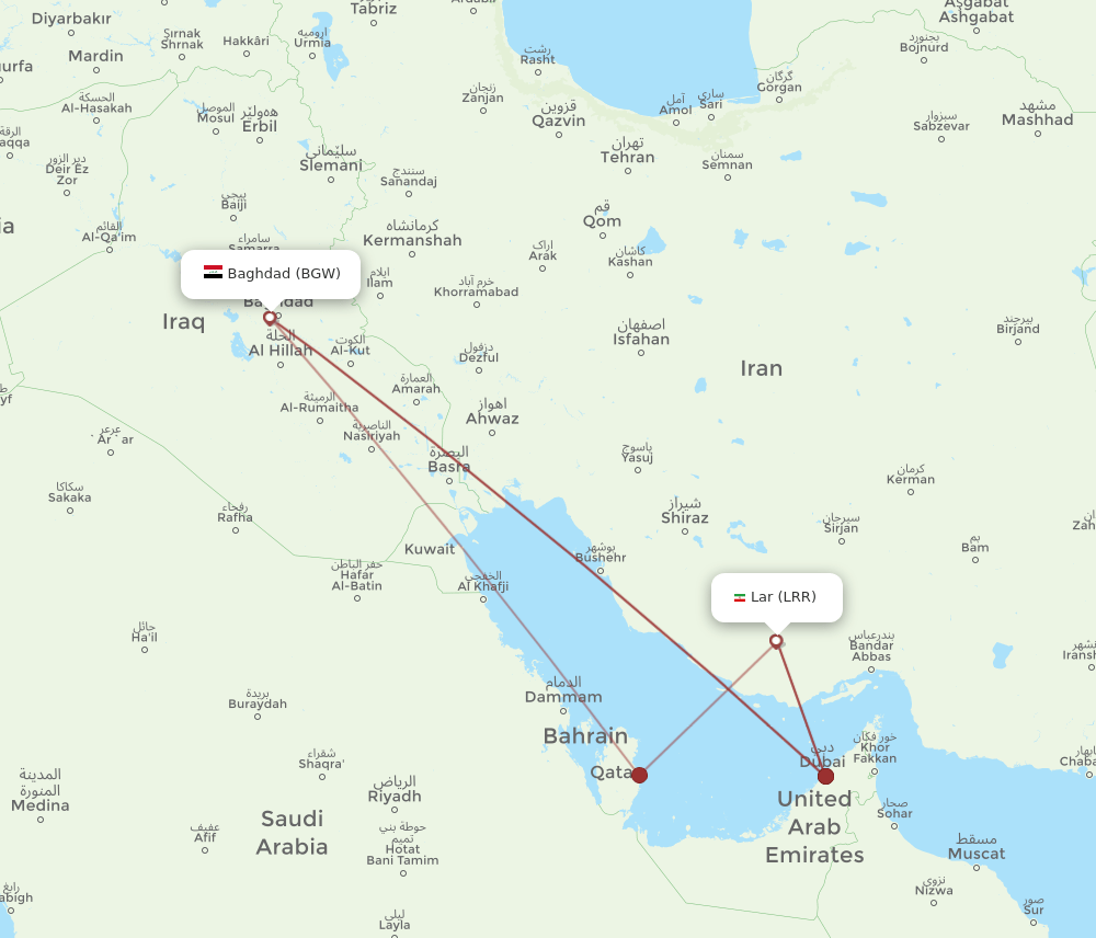 LRR-BGW flight routes