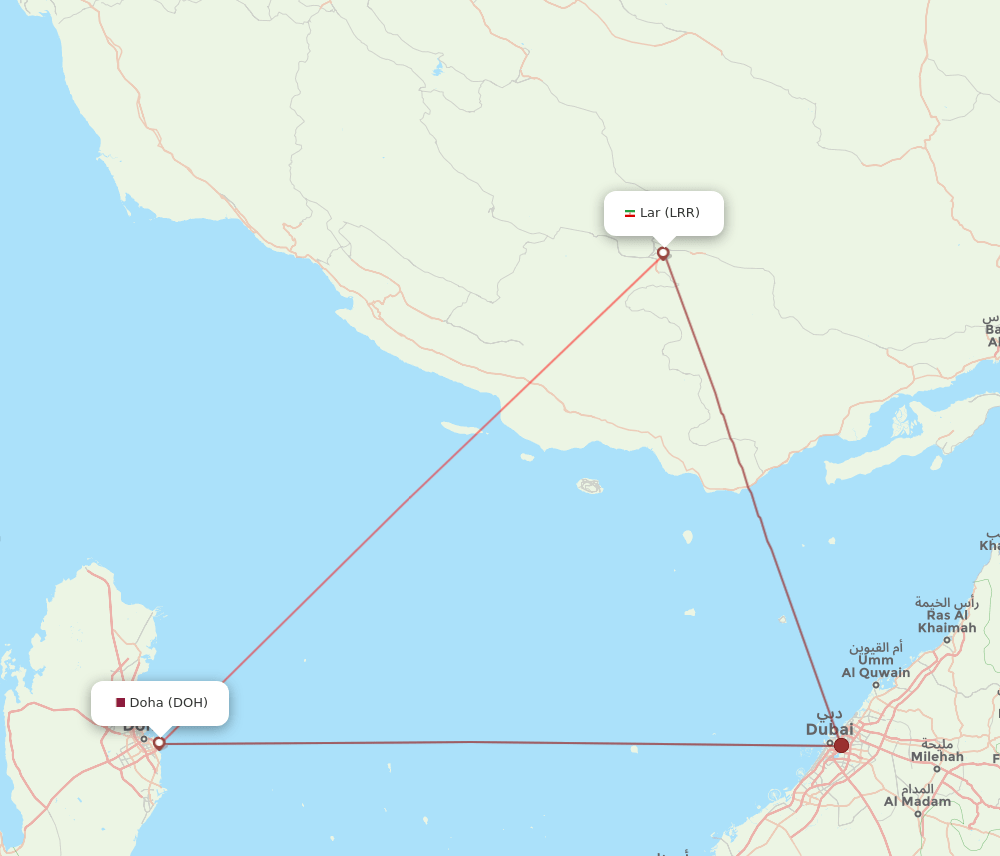 LRR to DOH flights and routes map