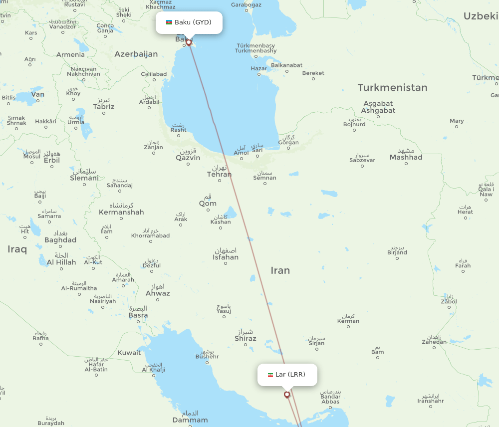 LRR-GYD flight routes