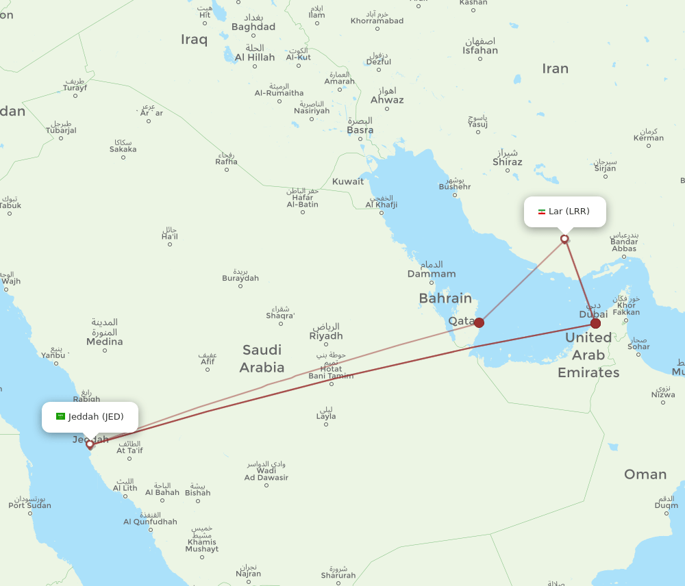 LRR-JED flight routes