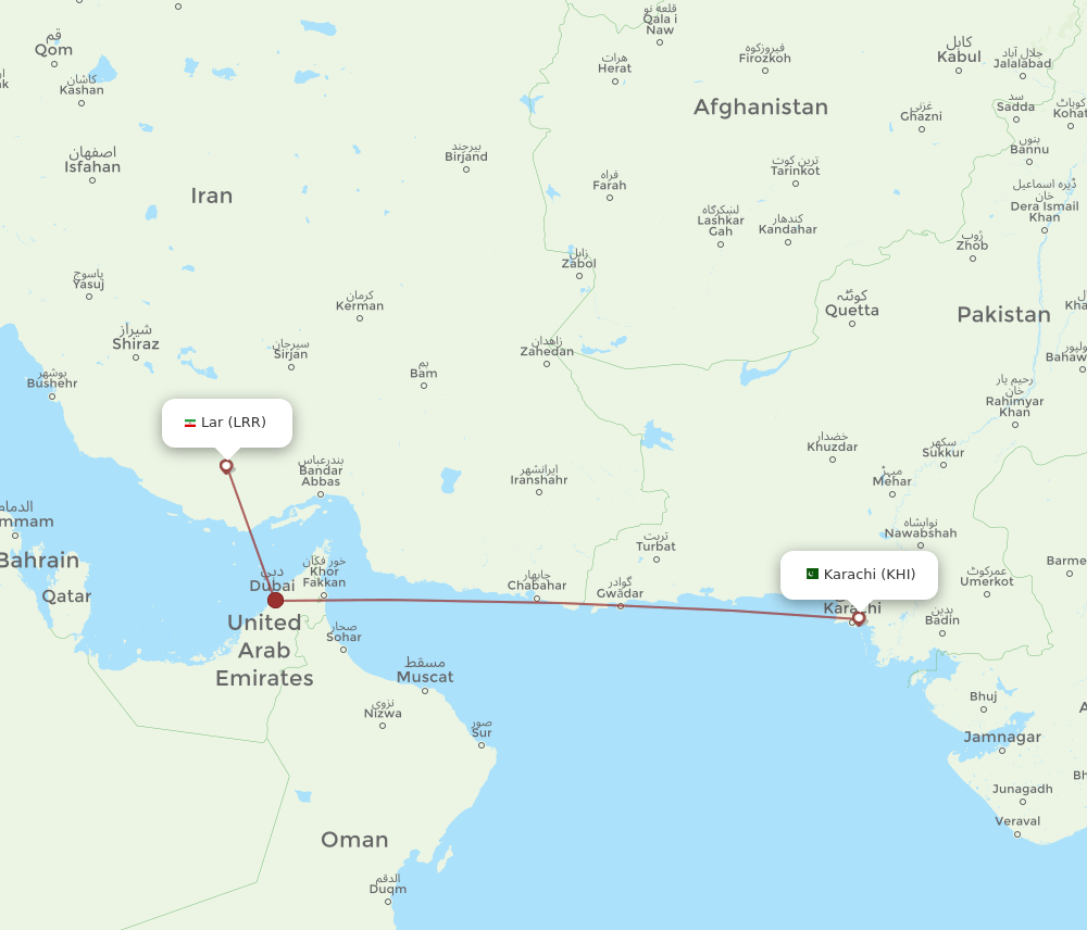 LRR-KHI flight routes