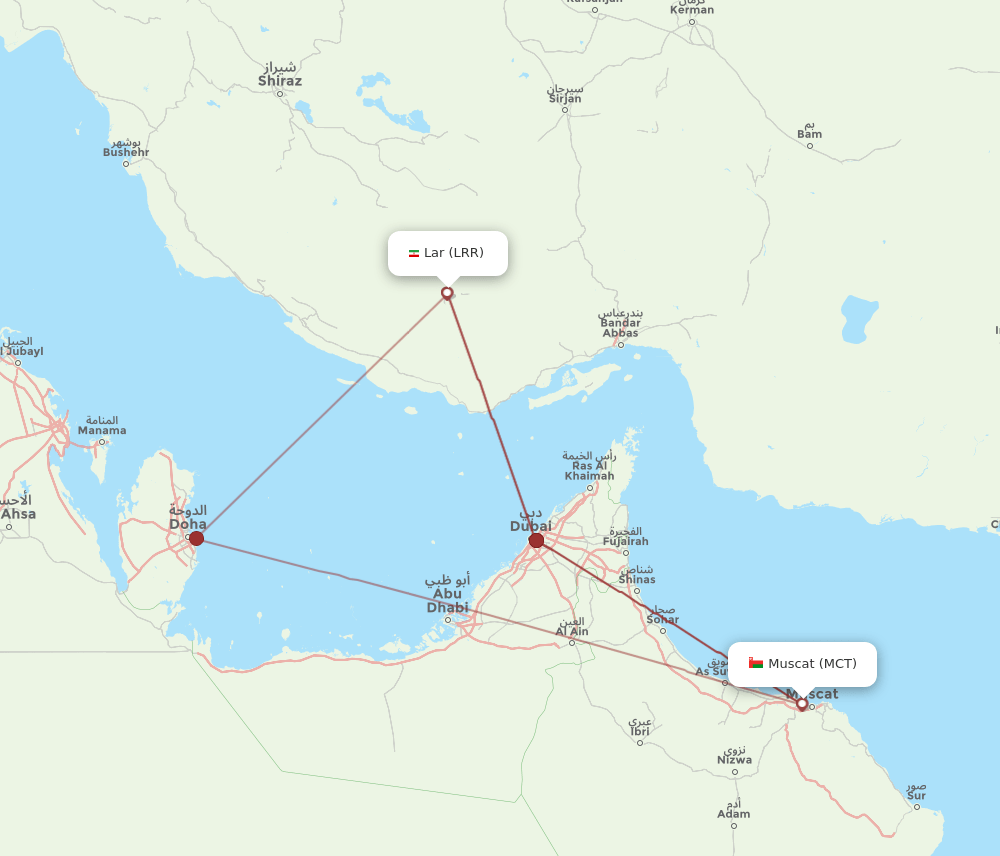 LRR to MCT flights and routes map