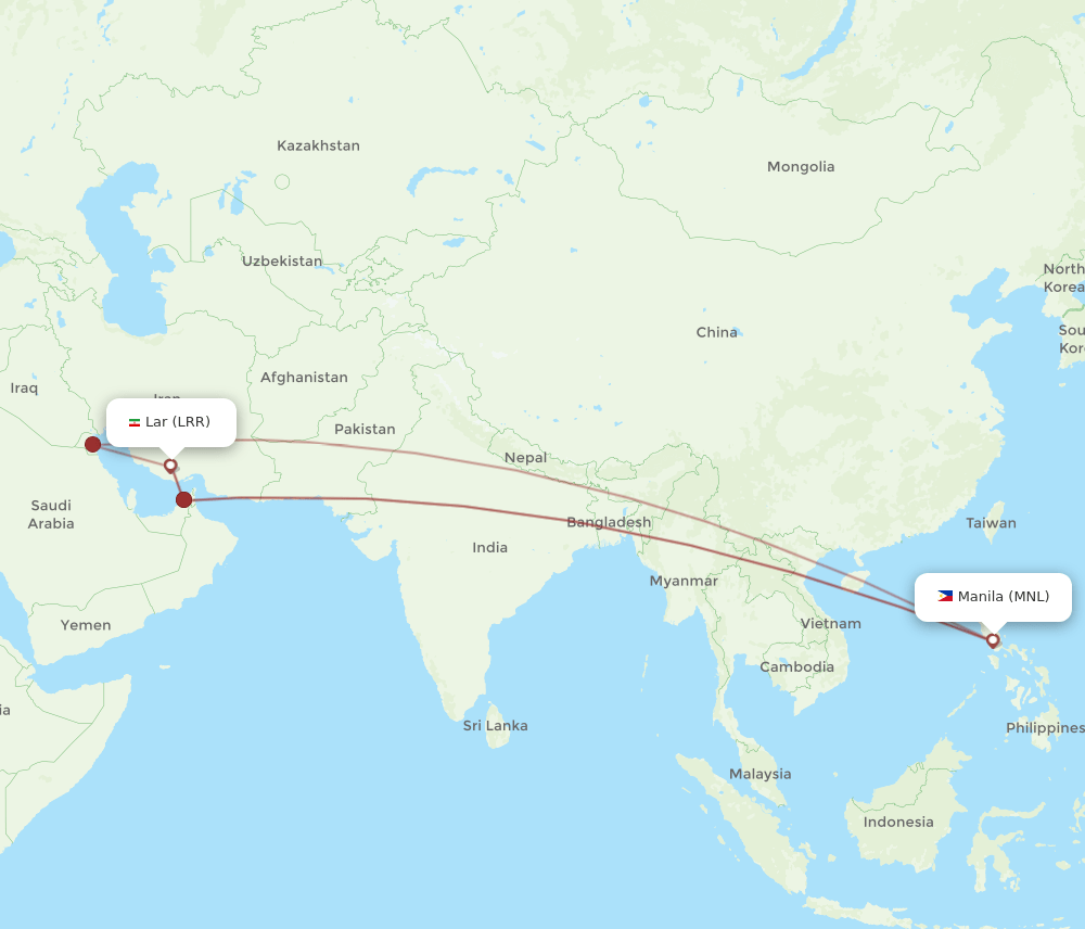 LRR to MNL flights and routes map