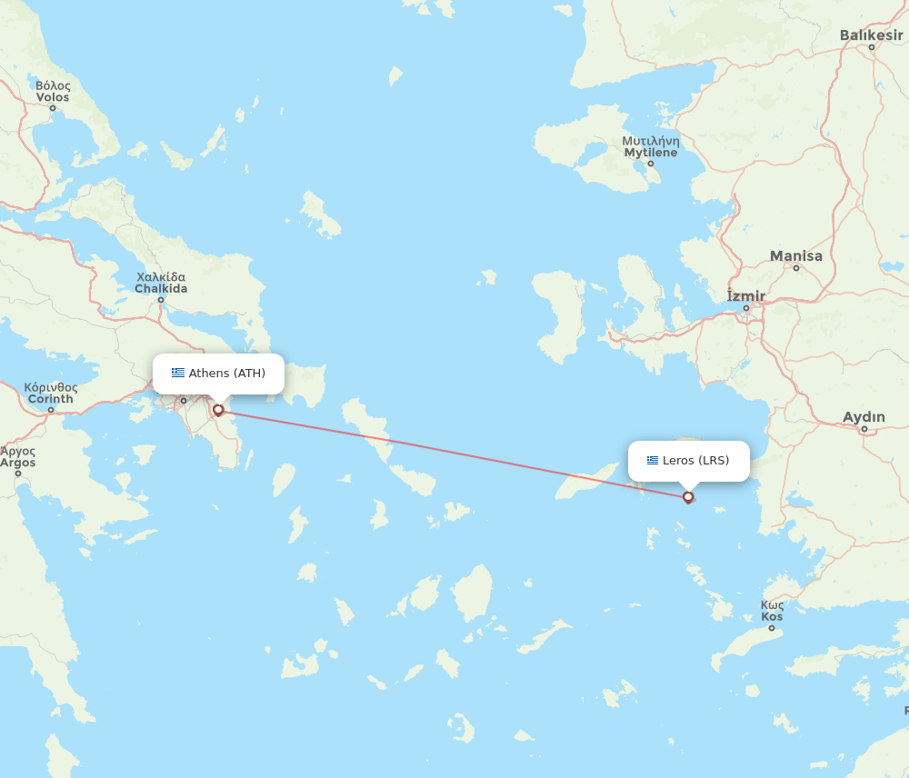 LRS to ATH flights and routes map