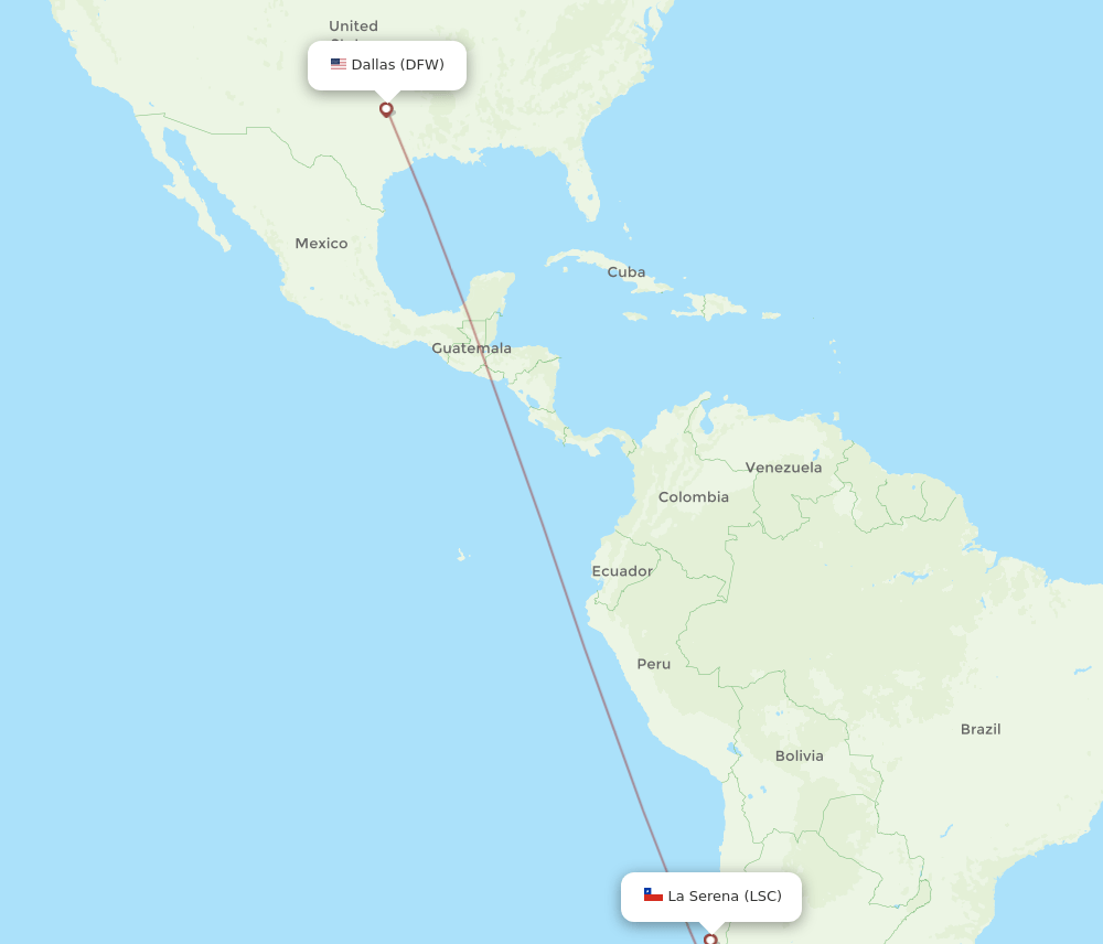 LSC to DFW flights and routes map