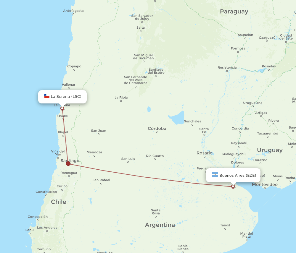 LSC-EZE flight routes