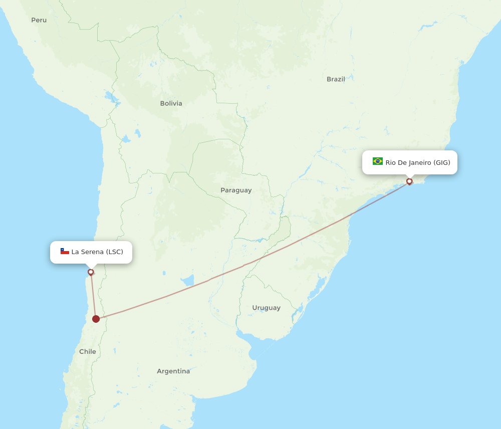 LSC-GIG flight routes