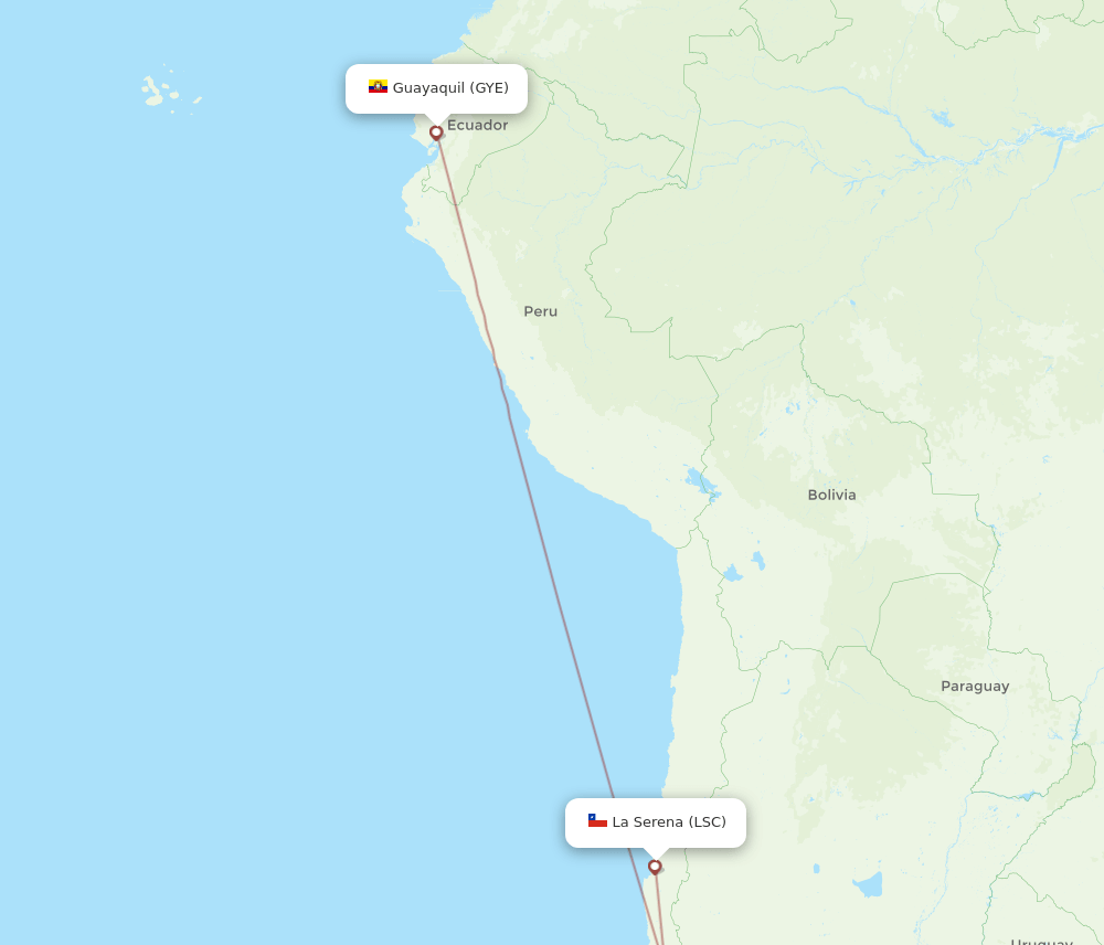 LSC-GYE flight routes