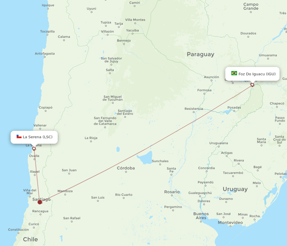 LSC-IGU flight routes