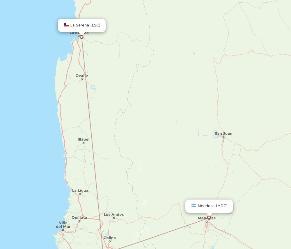 LSC-MDZ flight routes