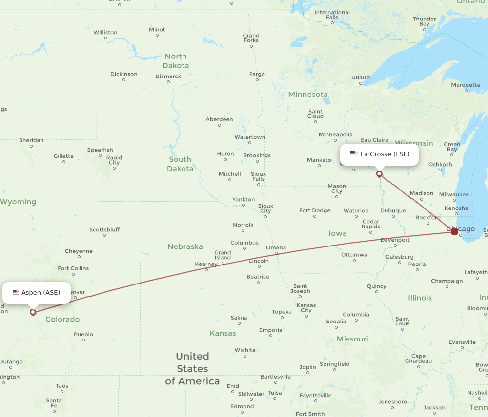 LSE-ASE flight routes