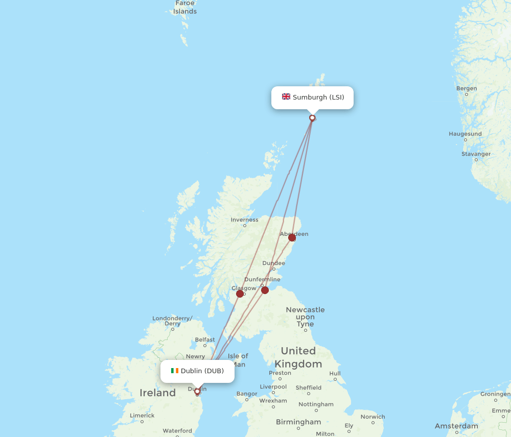 LSI-DUB flight routes