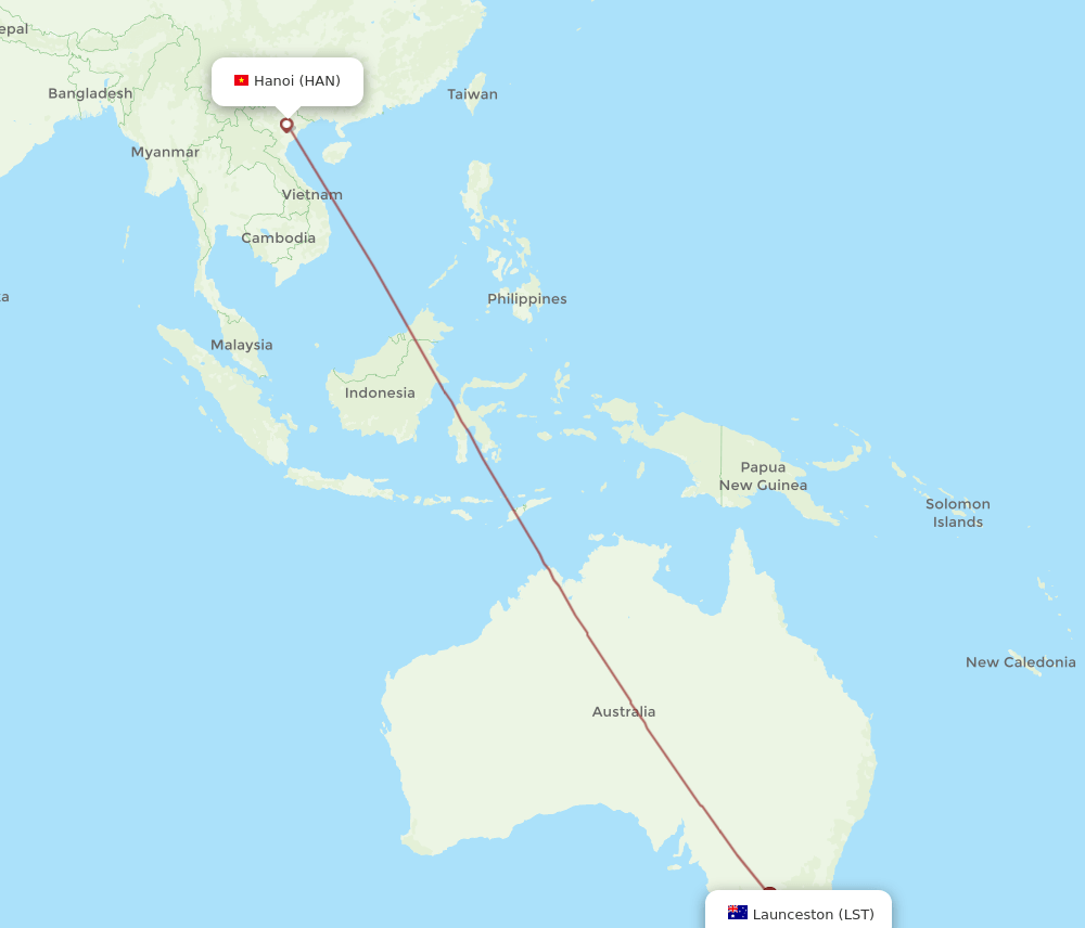 LST-HAN flight routes