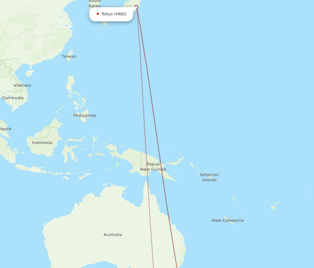 LST-HND flight routes