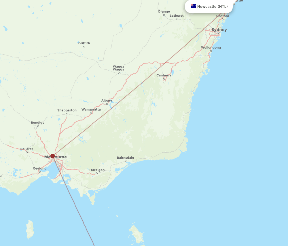 LST-NTL flight routes