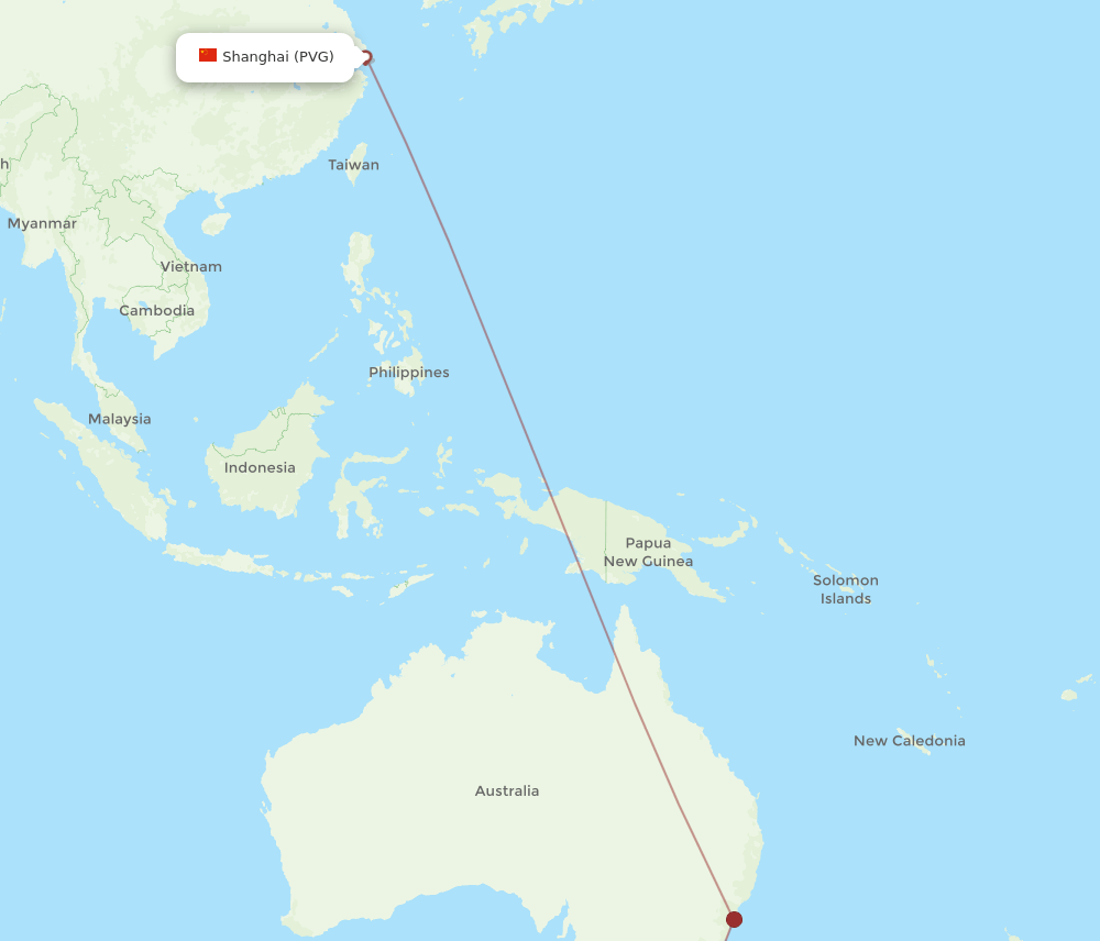 LST-PVG flight routes