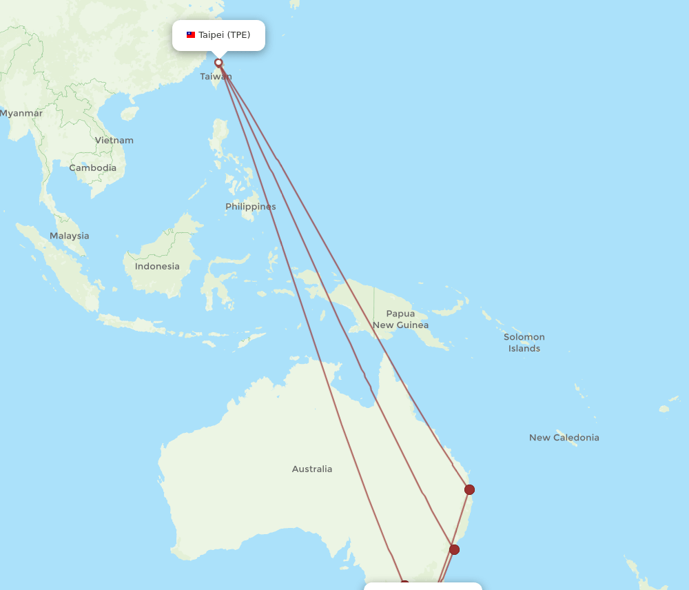 LST-TPE flight routes