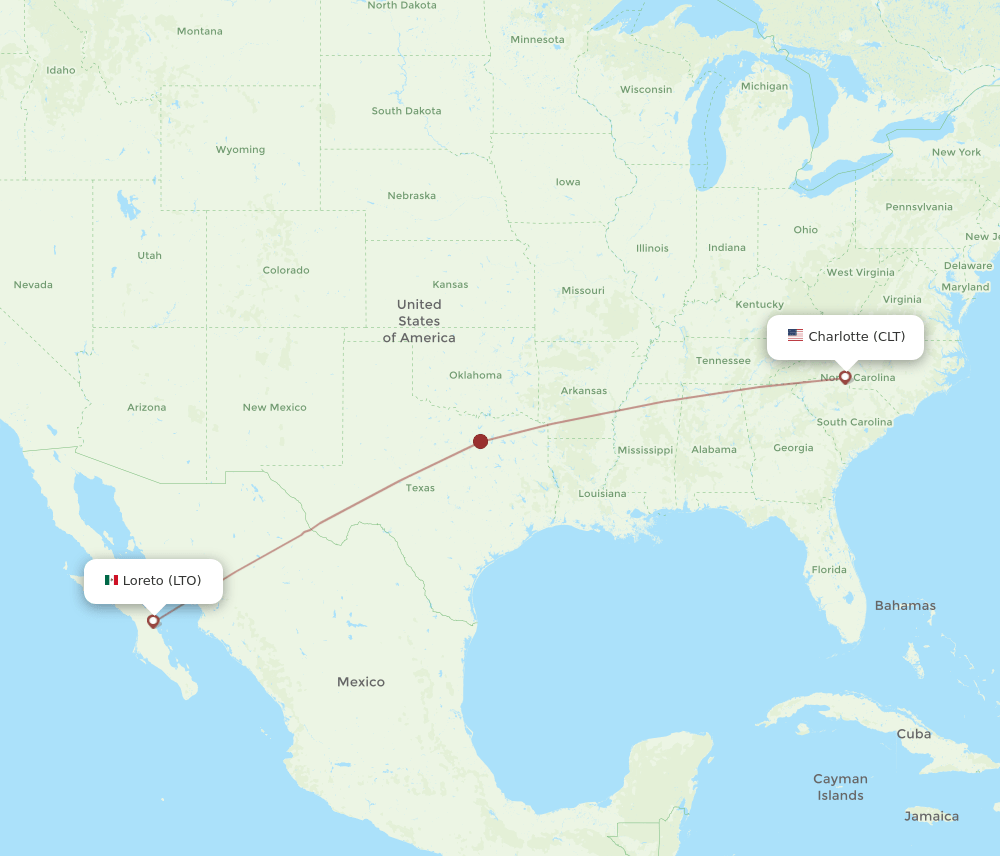 LTO-CLT flight routes