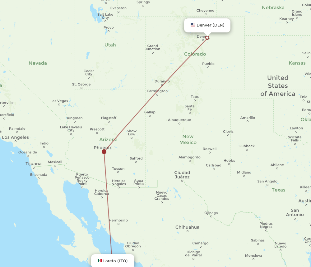 LTO-DEN flight routes