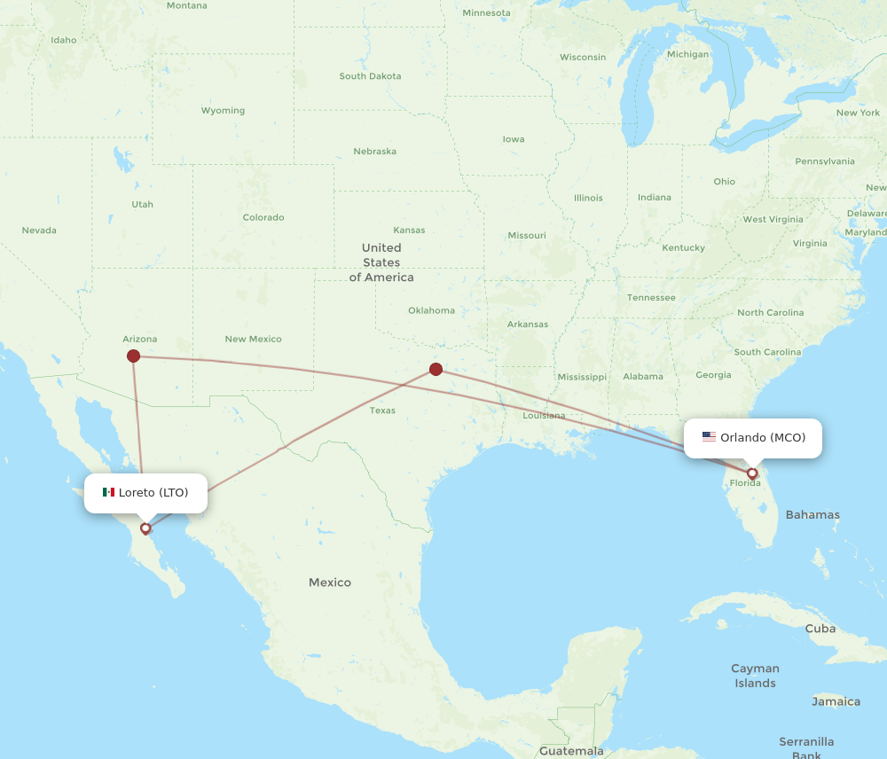 LTO-MCO flight routes