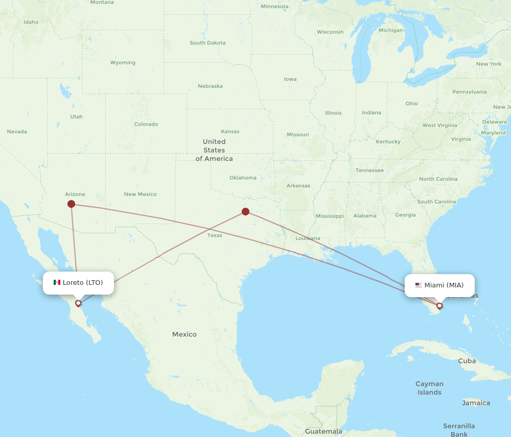 LTO-MIA flight routes