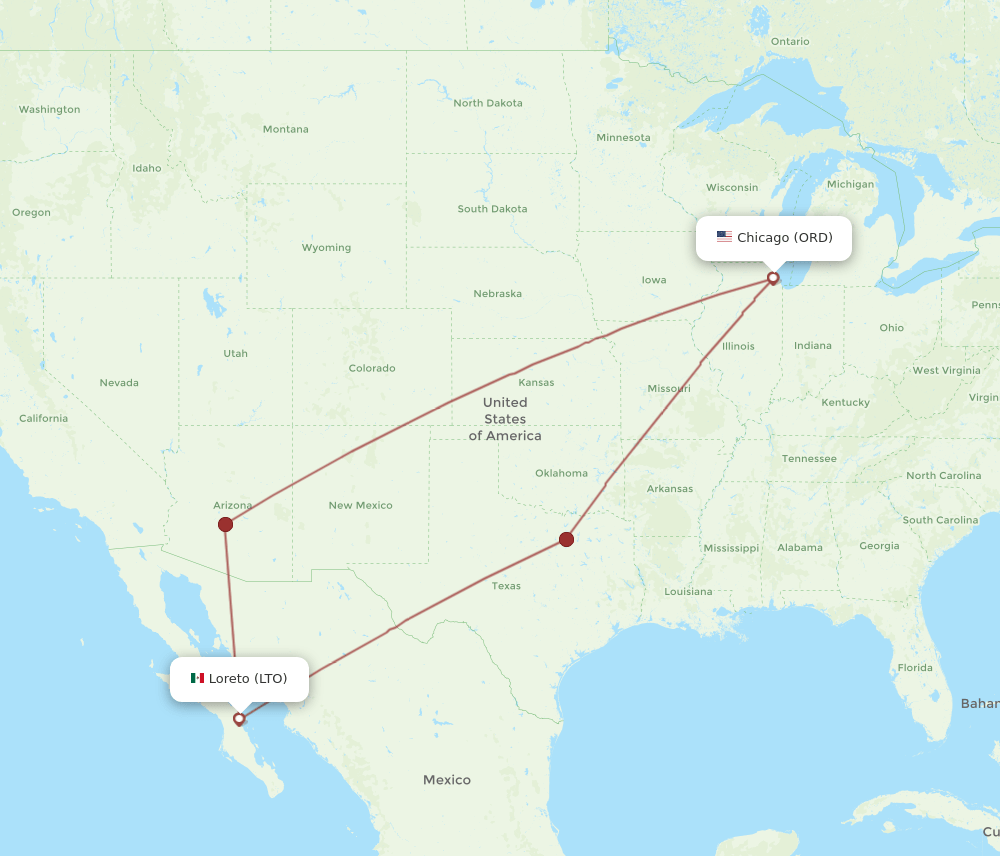 LTO-ORD flight routes