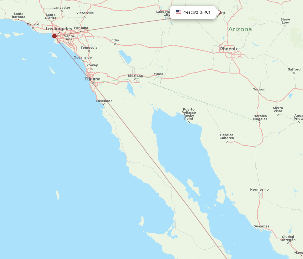 LTO to PRC flights and routes map