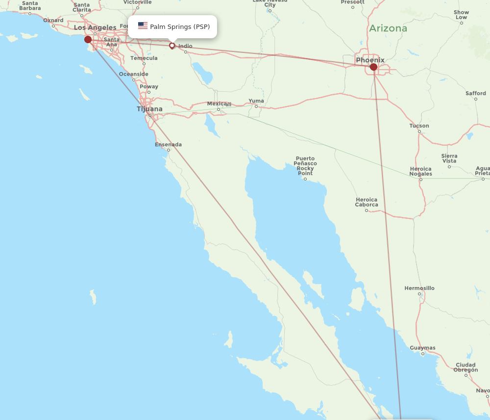 LTO to PSP flights and routes map