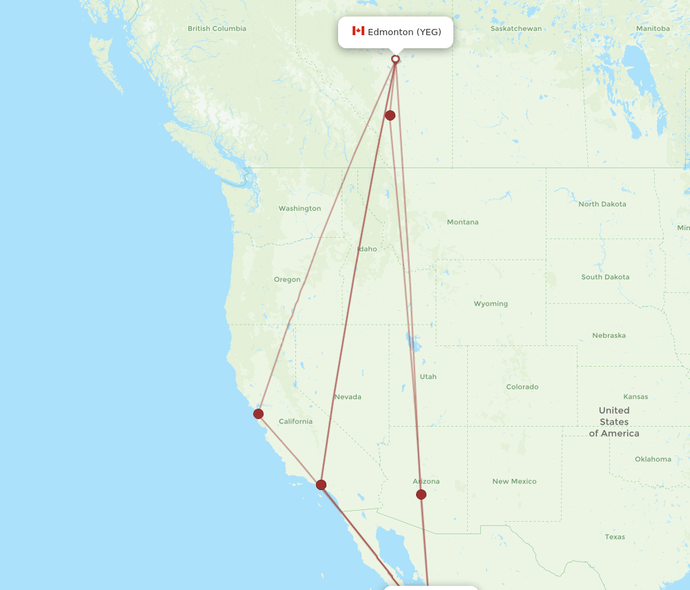 LTO-YEG flight routes