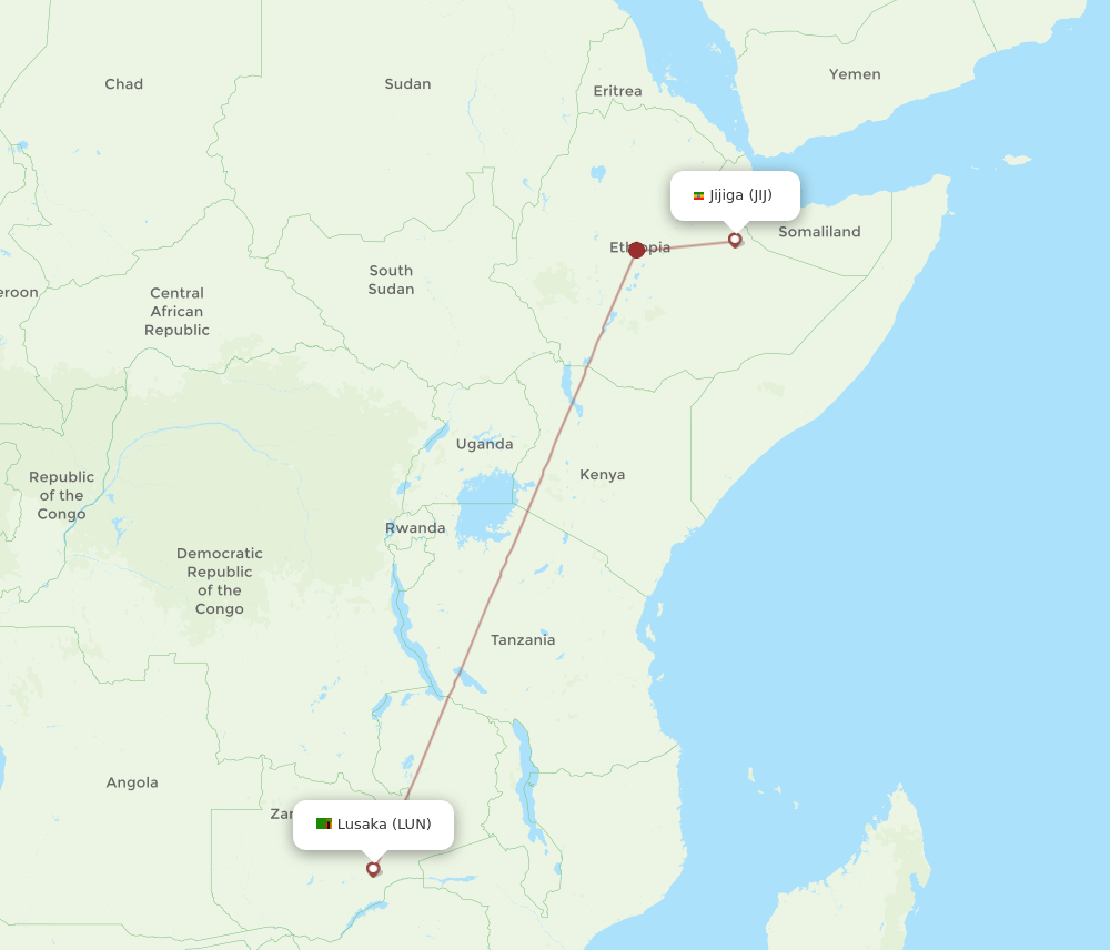 LUN-JIJ flight routes