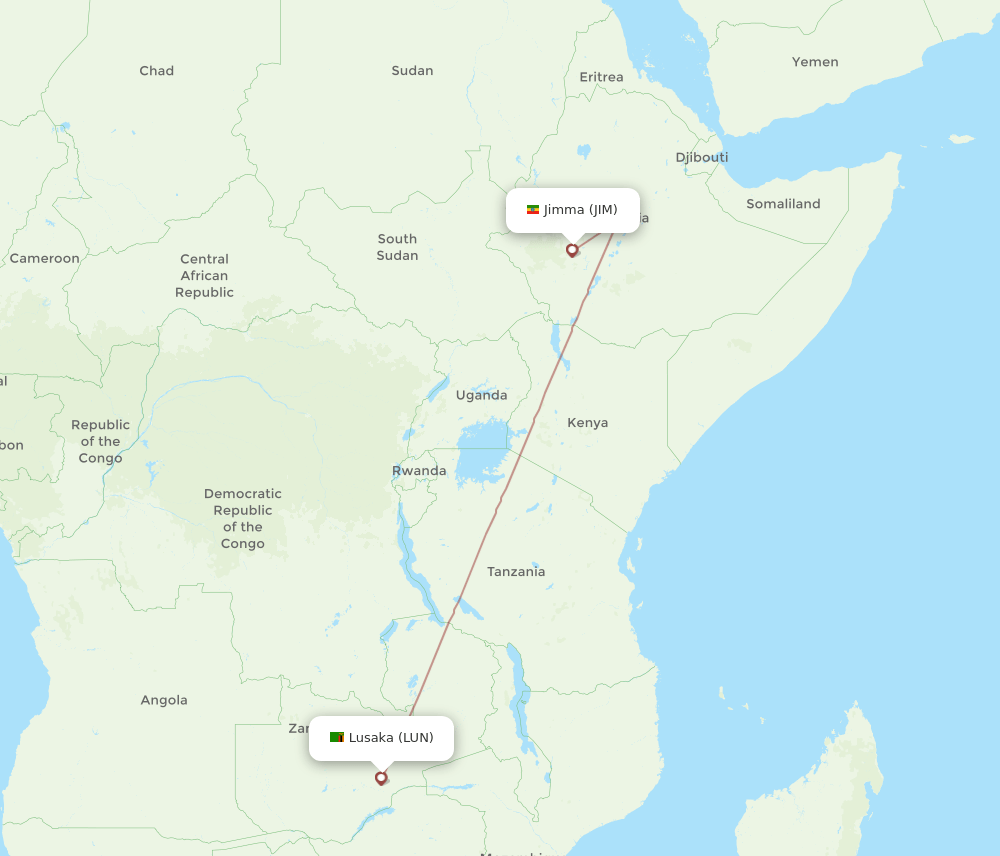 LUN-JIM flight routes