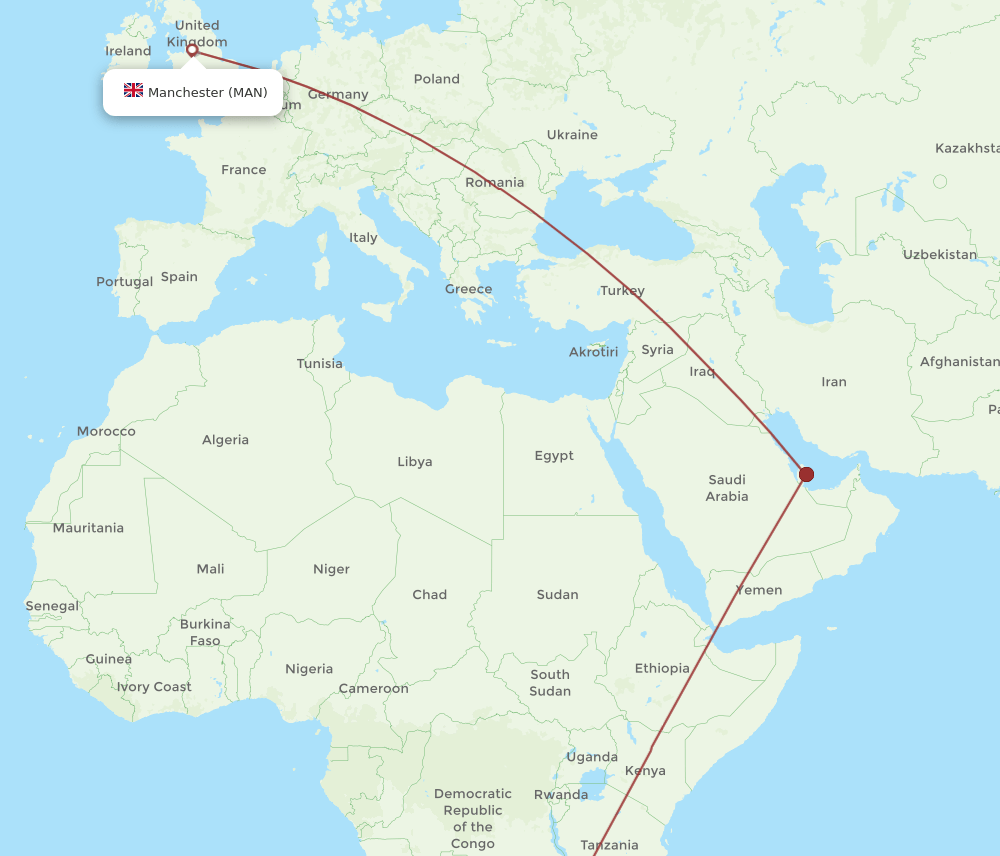 LUN-MAN flight routes