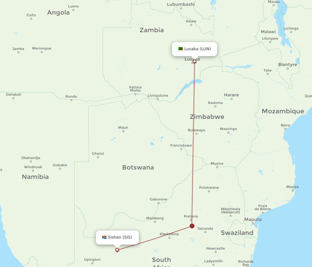 LUN-SIS flight routes