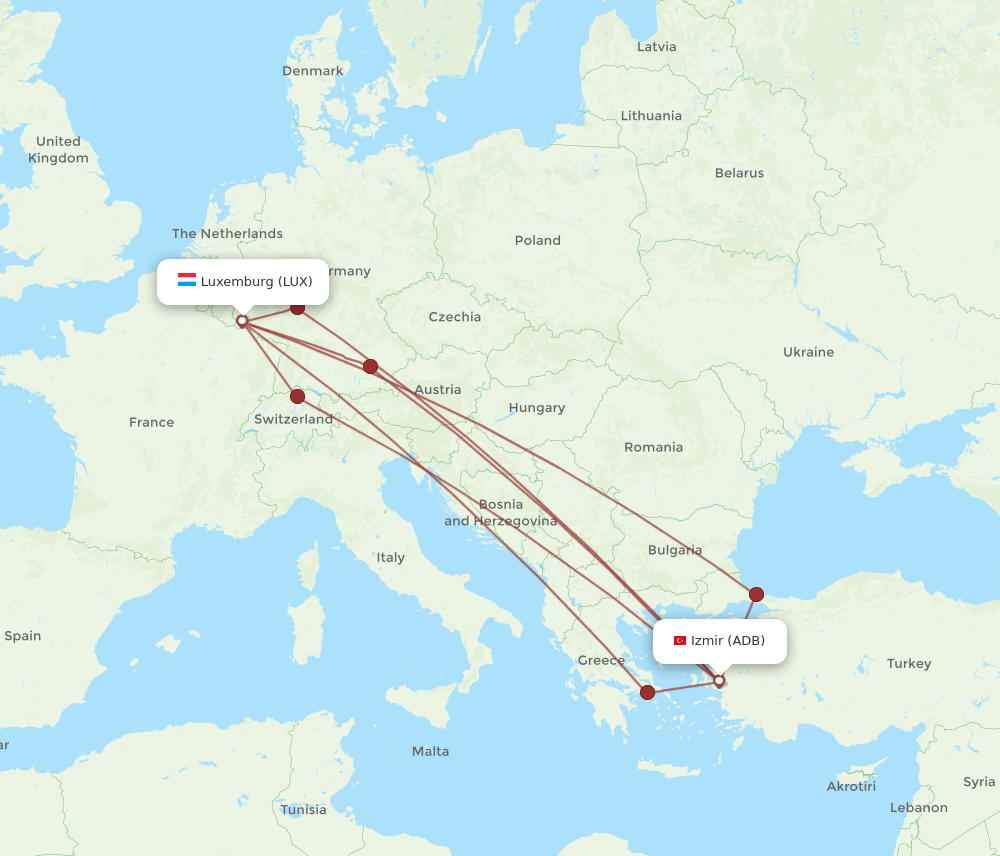 LUX-ADB flight routes