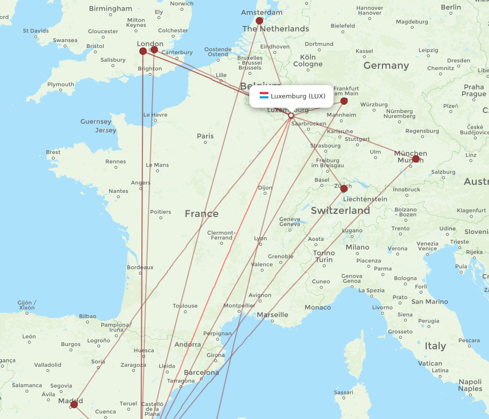 LUX-ALC flight routes
