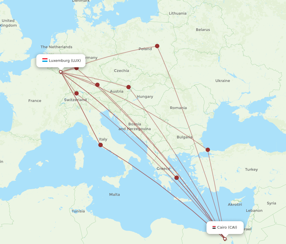 LUX-CAI flight routes