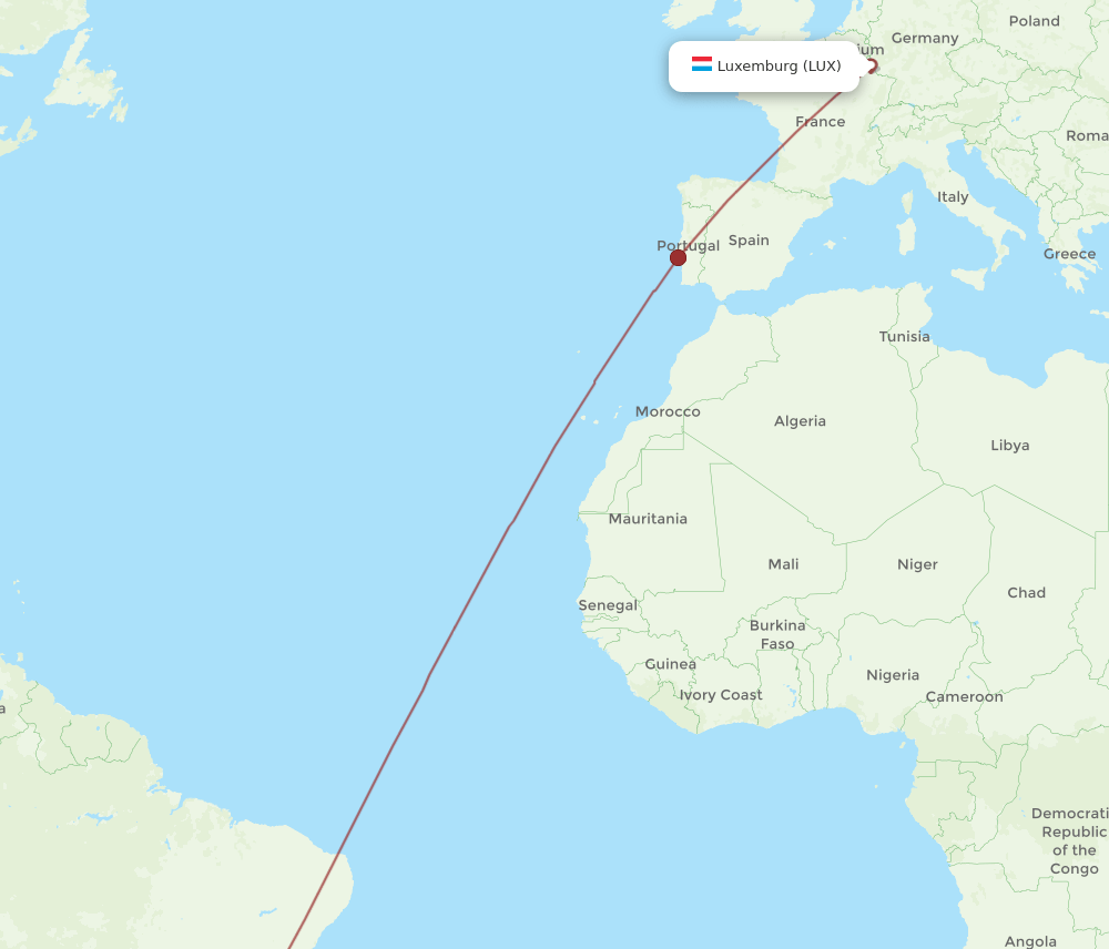 LUX-CNF flight routes