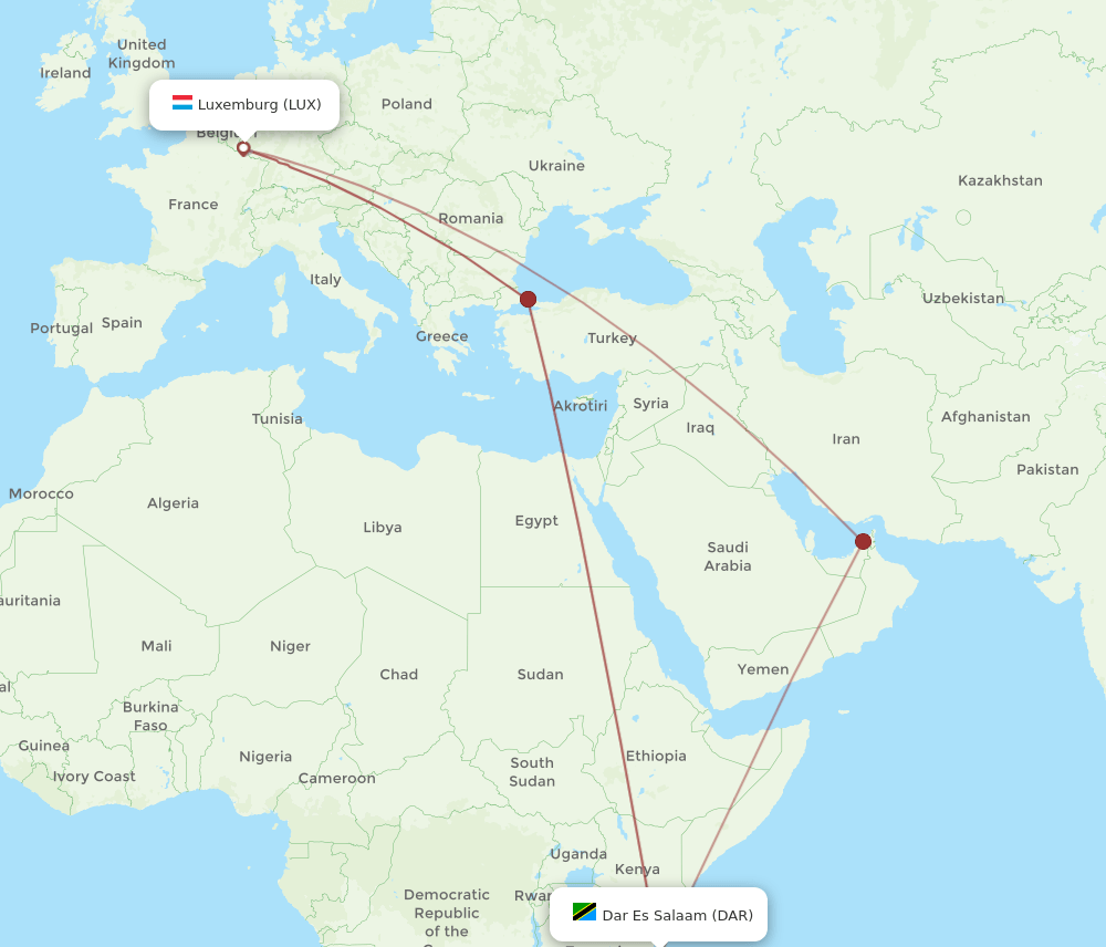 LUX-DAR flight routes