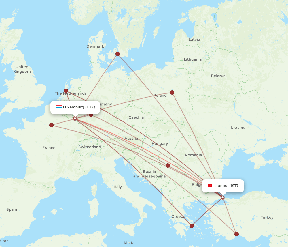 LUX-IST flight routes