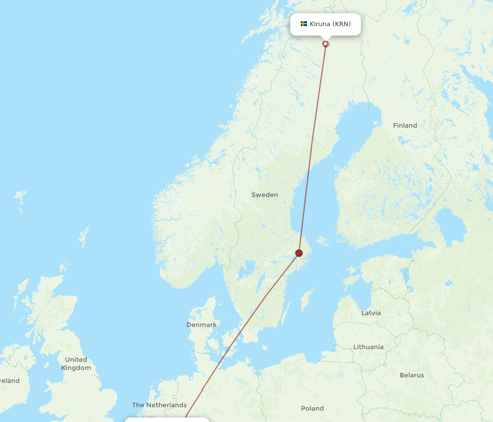 LUX-KRN flight routes