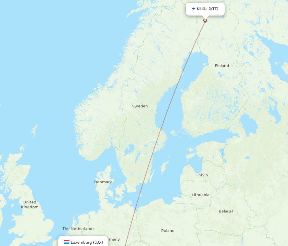 LUX-KTT flight routes