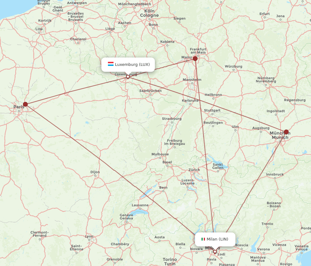 LUX-LIN flight routes