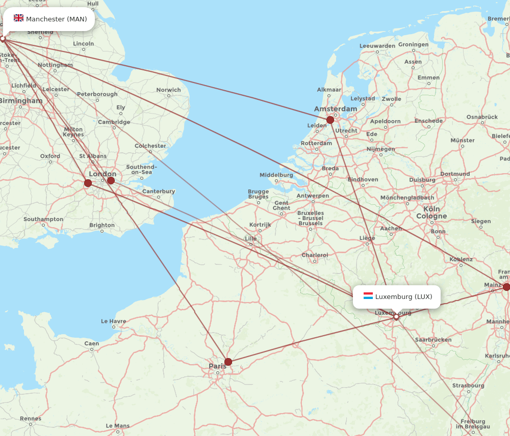 LUX-MAN flight routes