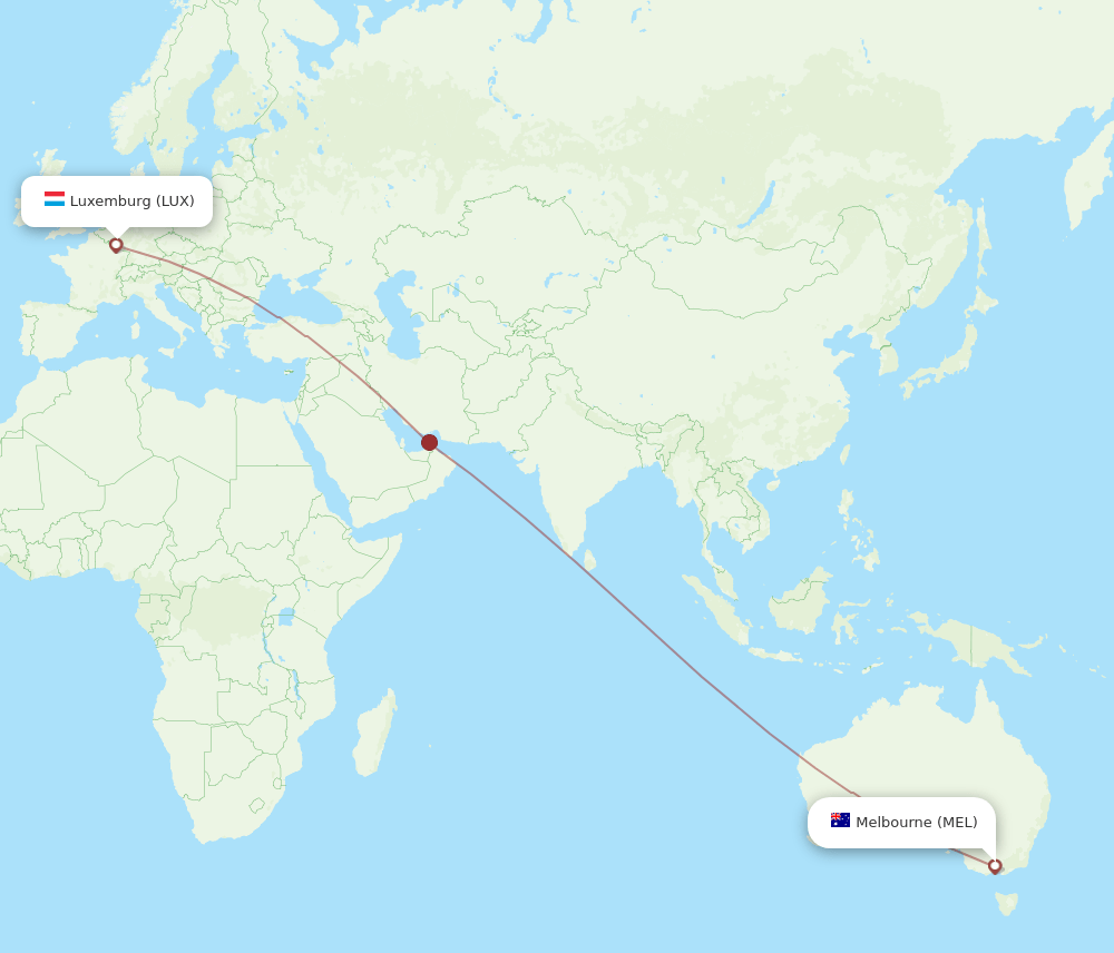 LUX-MEL flight routes