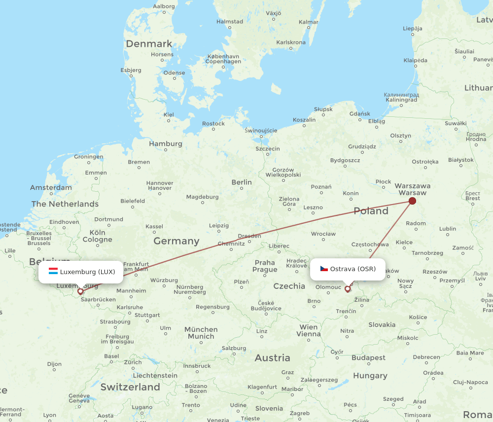 LUX-OSR flight routes
