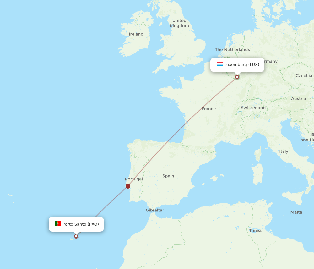 LUX-PXO flight routes