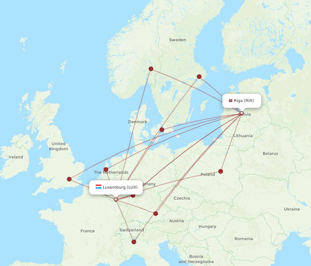 LUX-RIX flight routes