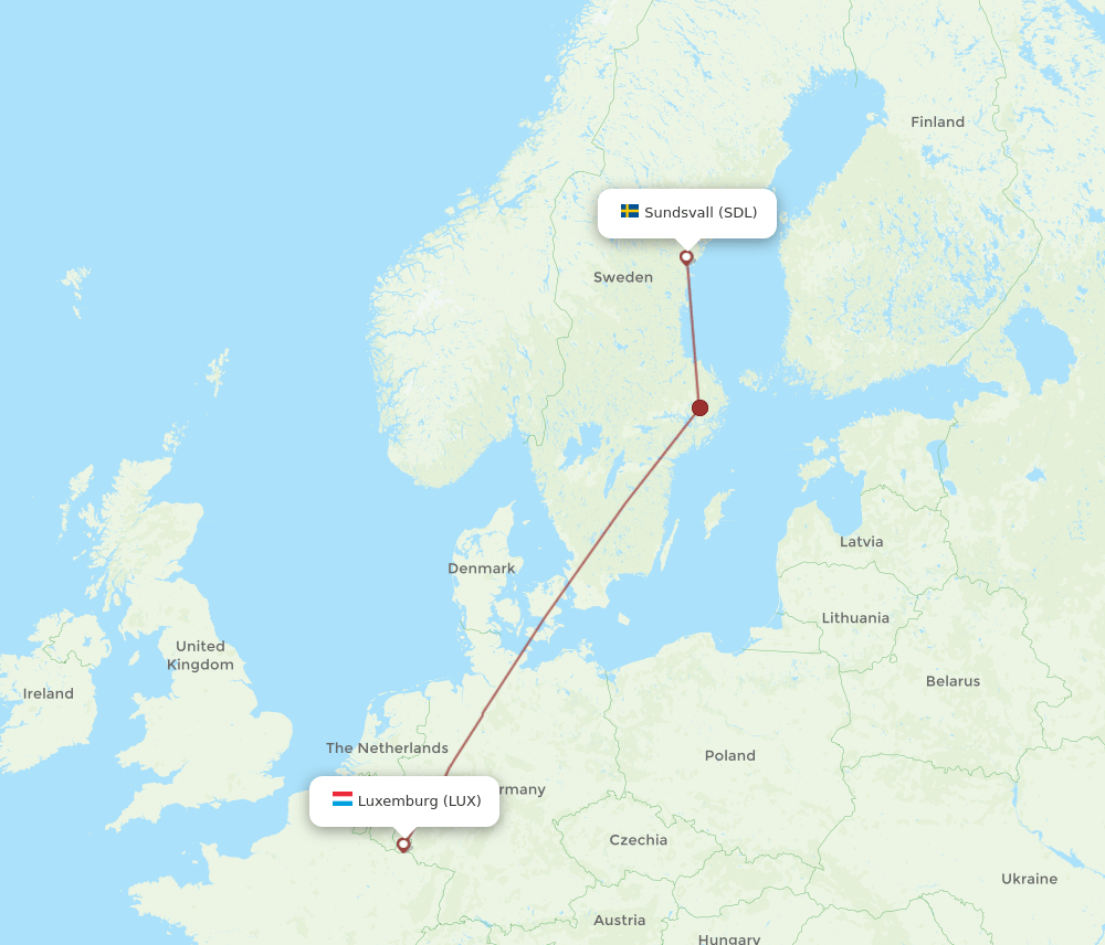 LUX-SDL flight routes