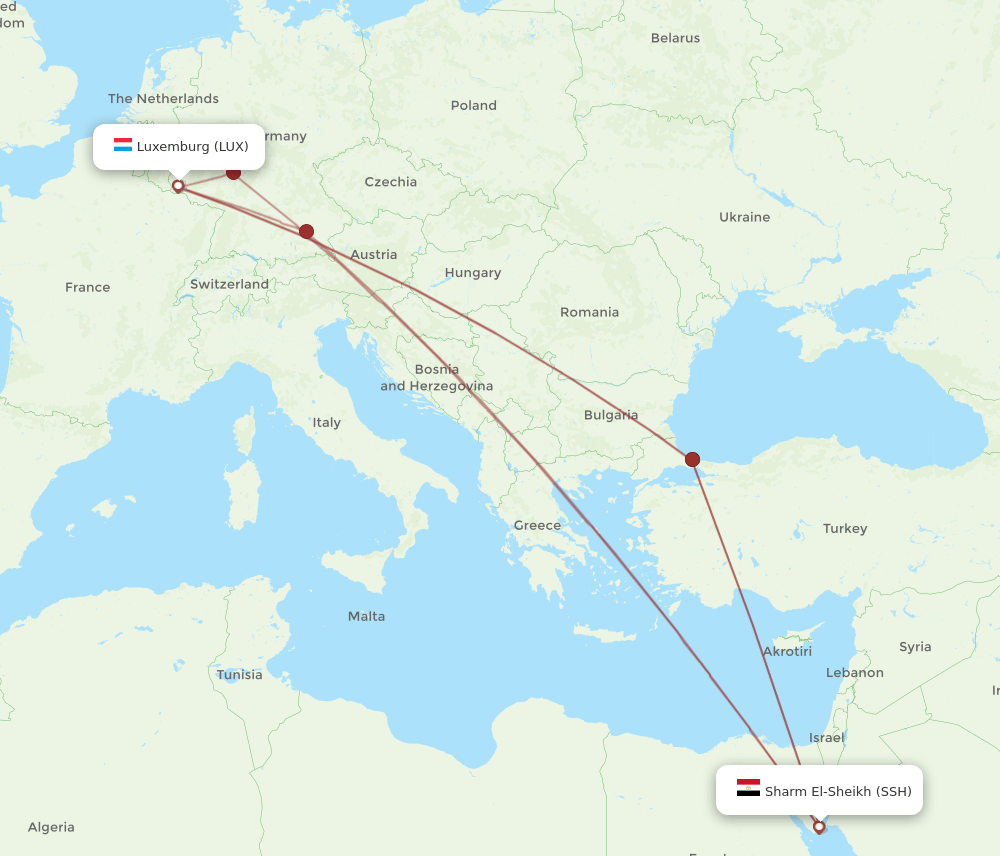 LUX-SSH flight routes