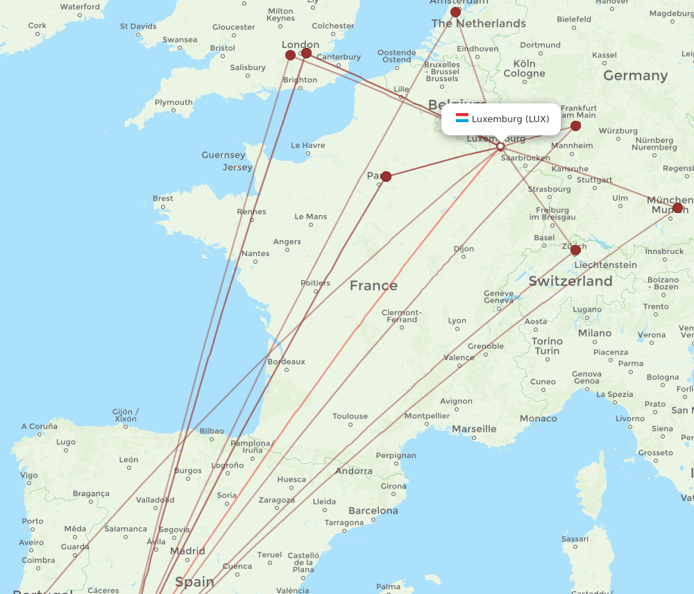 LUX-SVQ flight routes